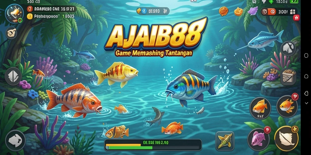 Screenshot gameplay AJAIB88 menampilkan aksi memancing yang mengasyikkan.
