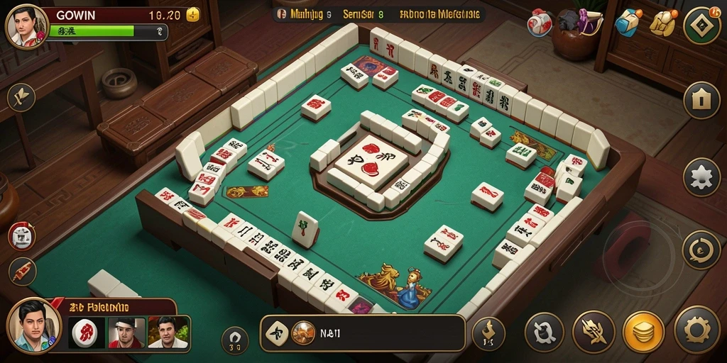 Screenshot utama GOWIN menampilkan gameplay seru Mahjong.