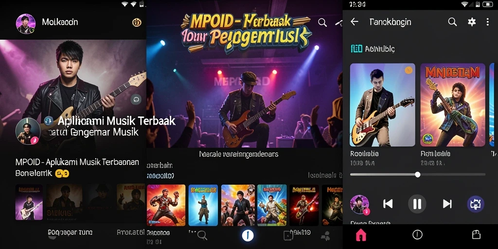 Tampilan gameplay MPOID yang menampilkan beragam pilihan lagu.