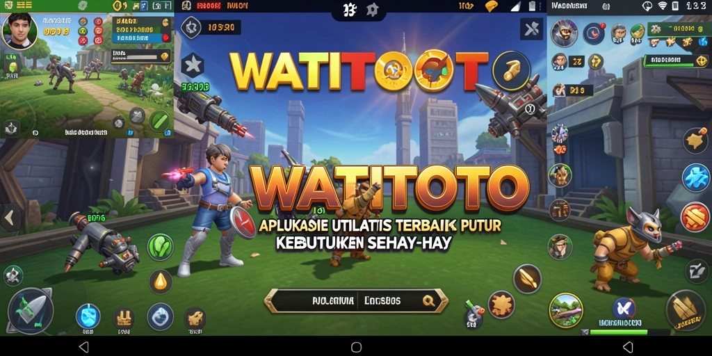 Tampilan utama aplikasi WATITOTO dengan berbagai fitur utilitas.
